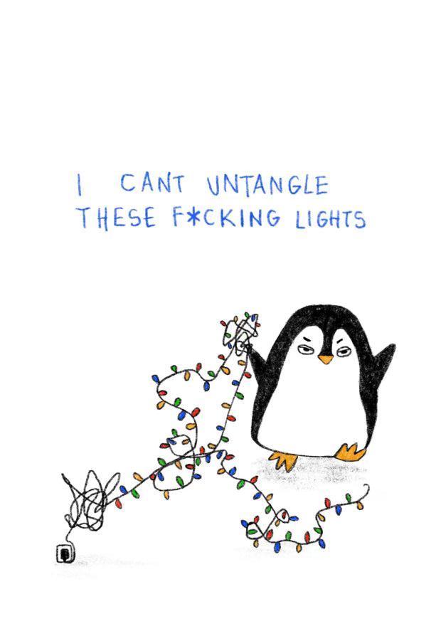 Christmas lights greeting card