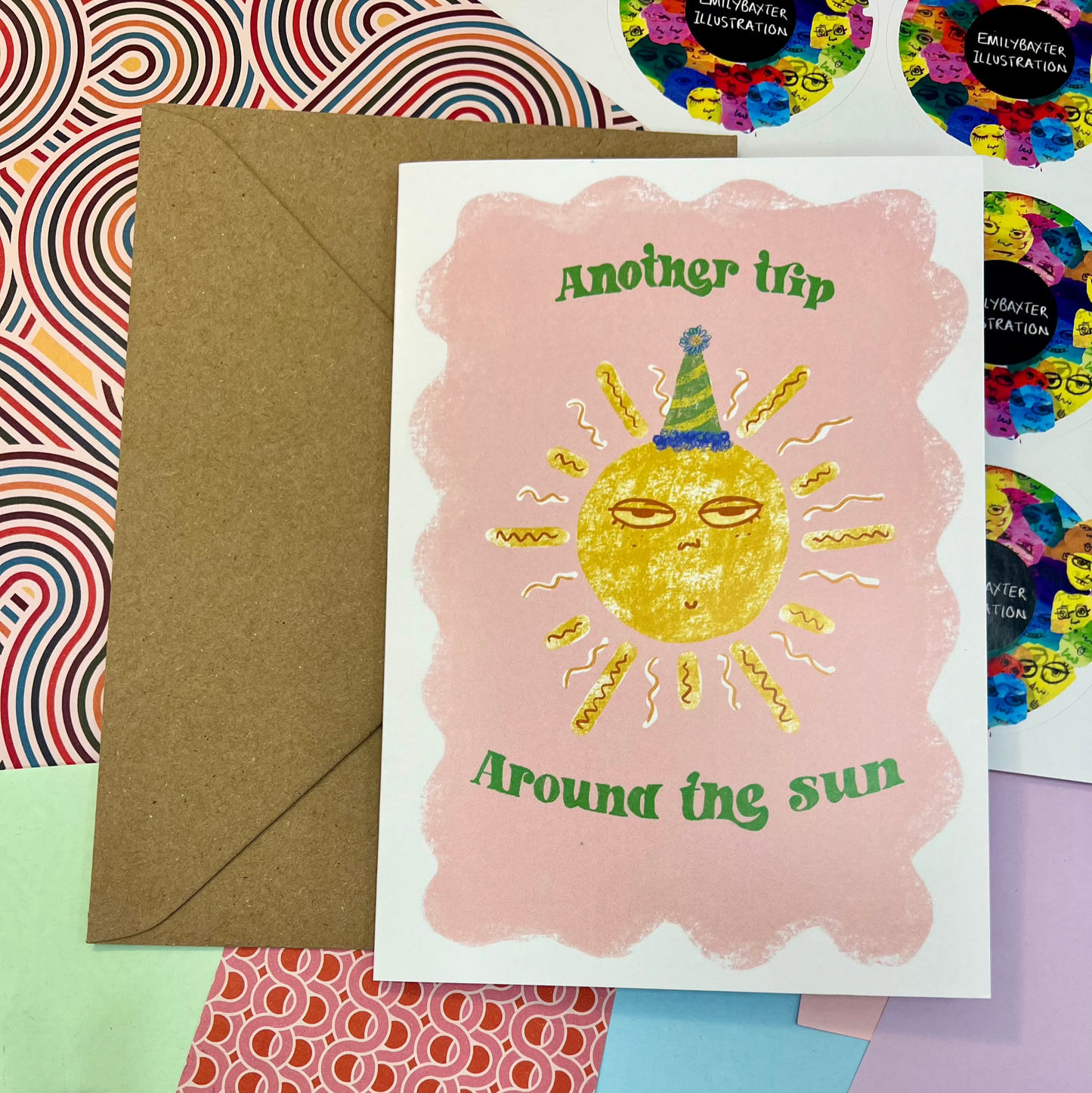 'Another trip around the sun' birthday/anniversary card