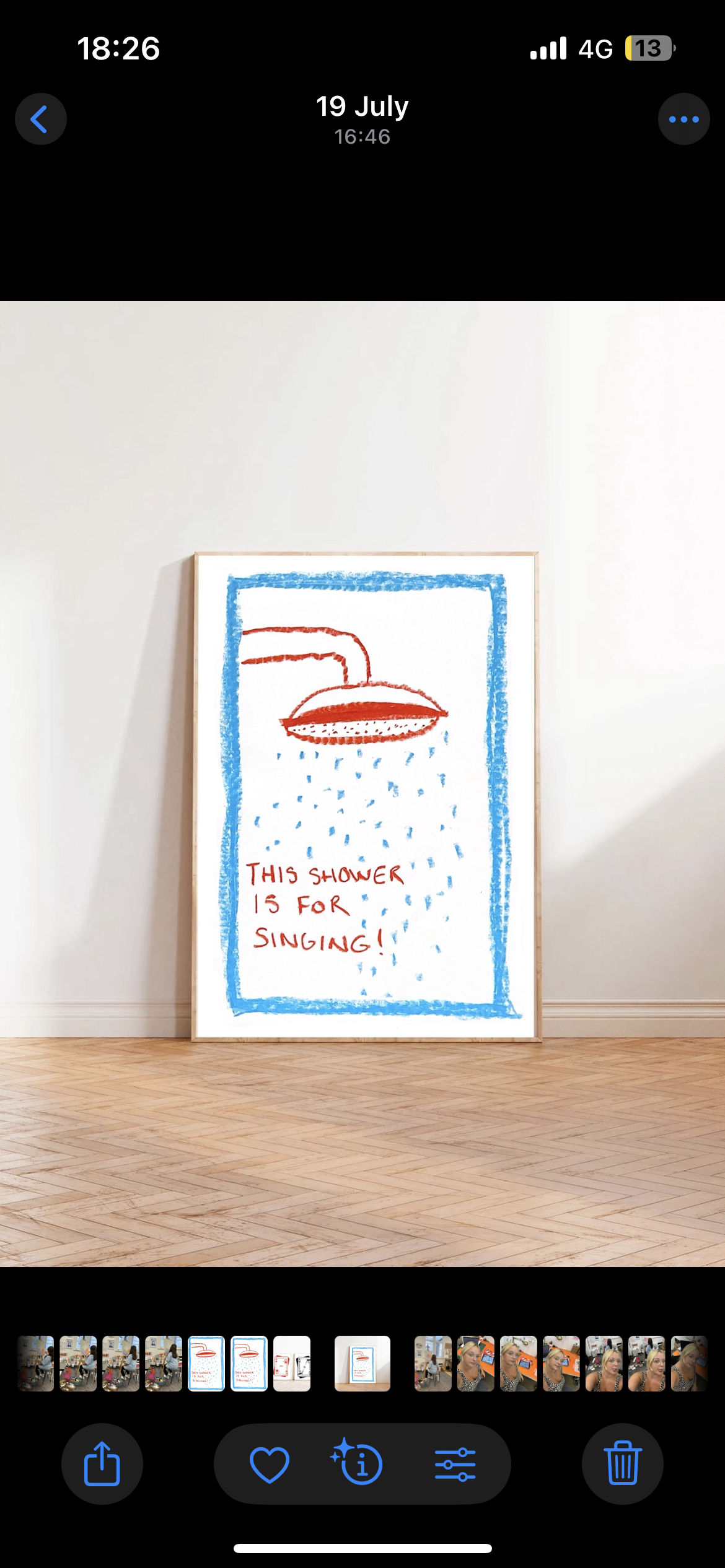 Singing in the shower print