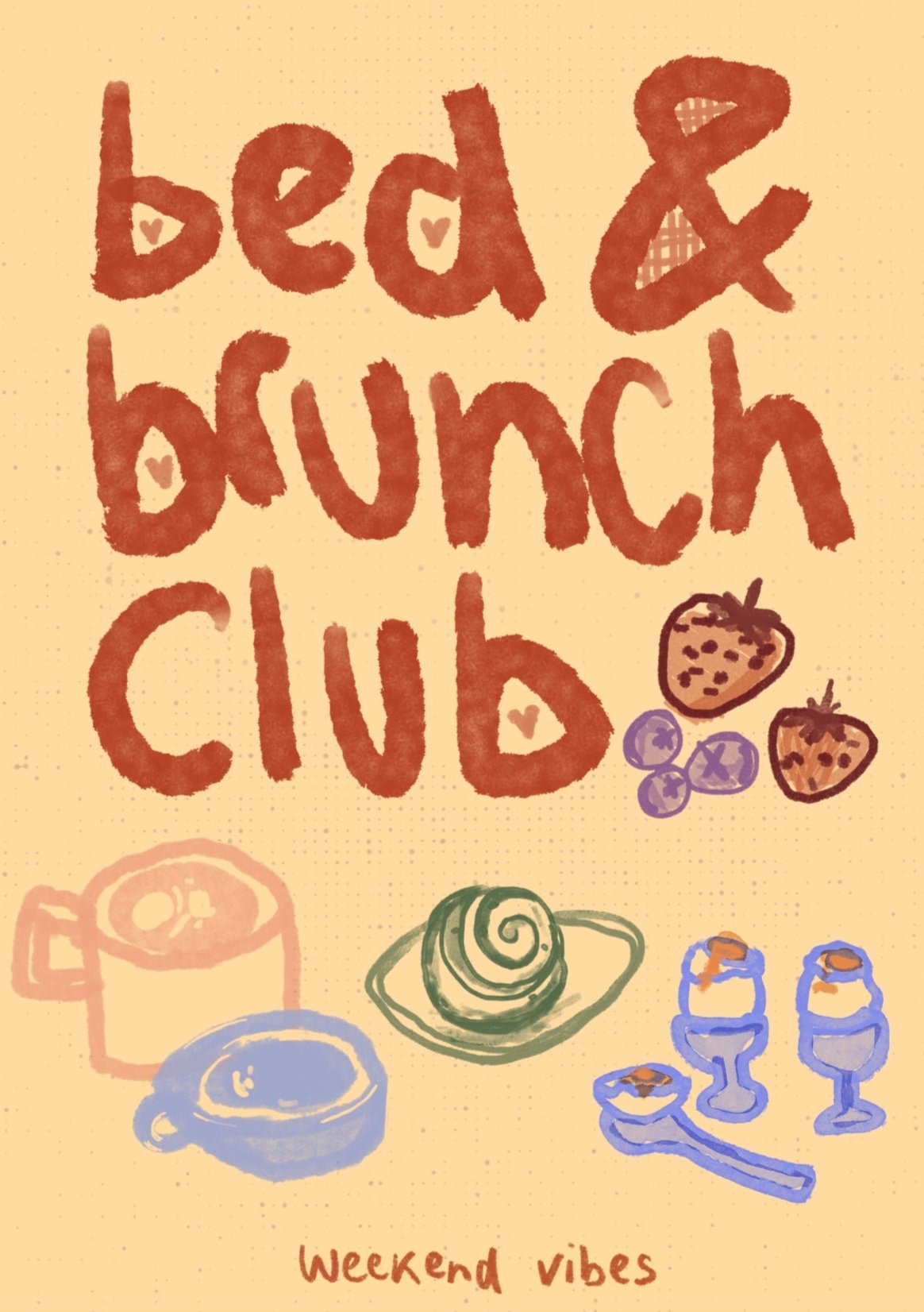 'Bed & Brunch Club' print