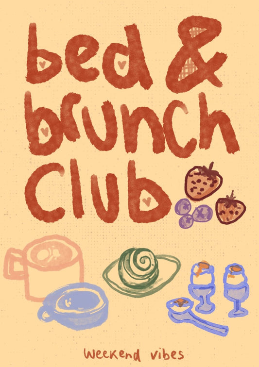 'Bed & Brunch Club' print