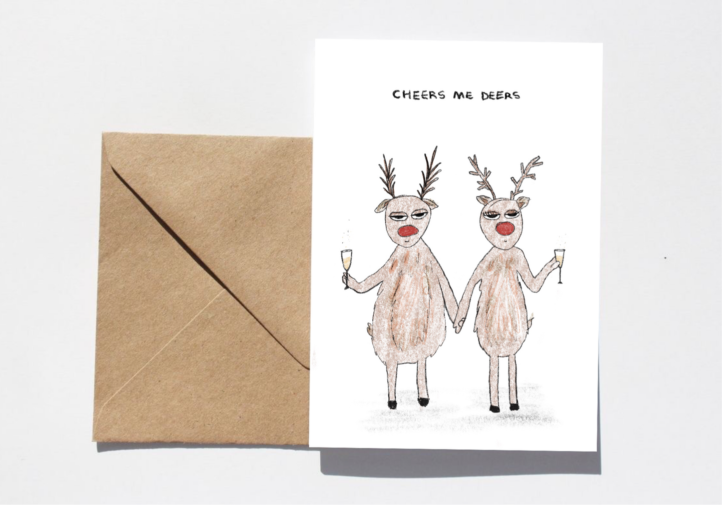 Cheers me deers greetings card