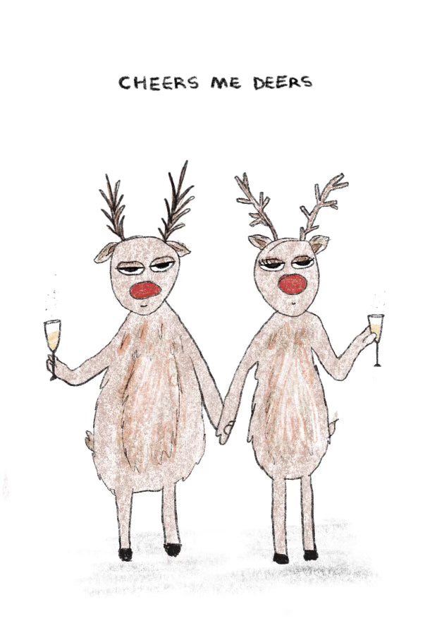 Cheers me deers greetings card