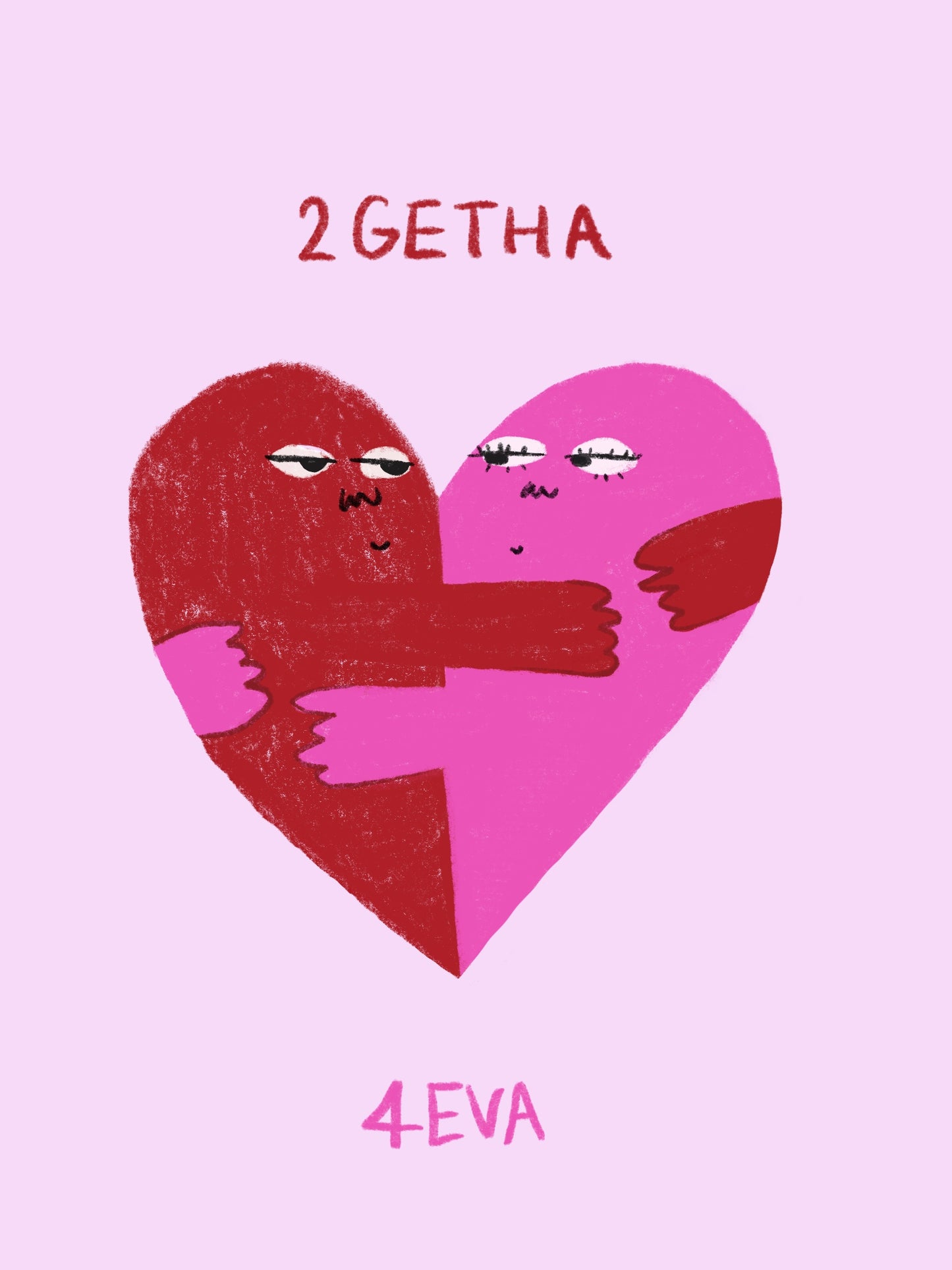 2GETHA 4EVA greetings card