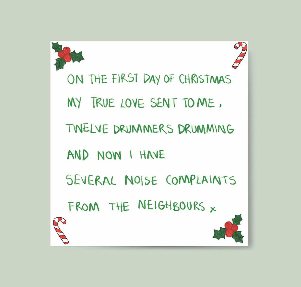 12 days of Christmas greeting card
