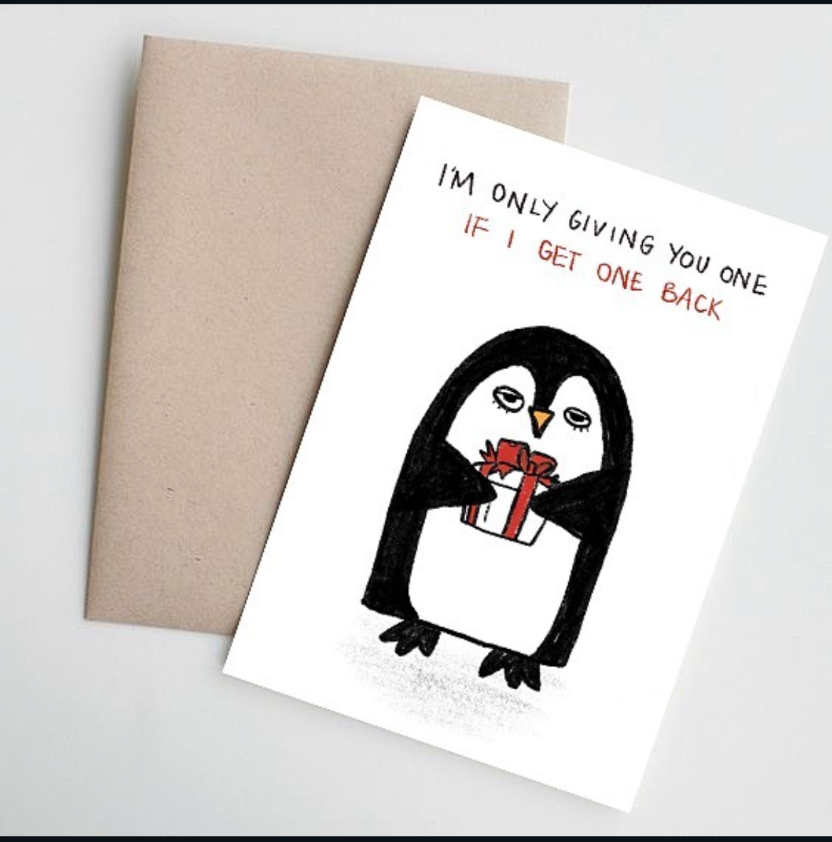 Penguin Christmas greeting card