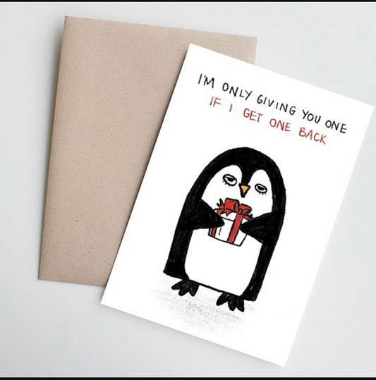 Penguin Christmas greeting card