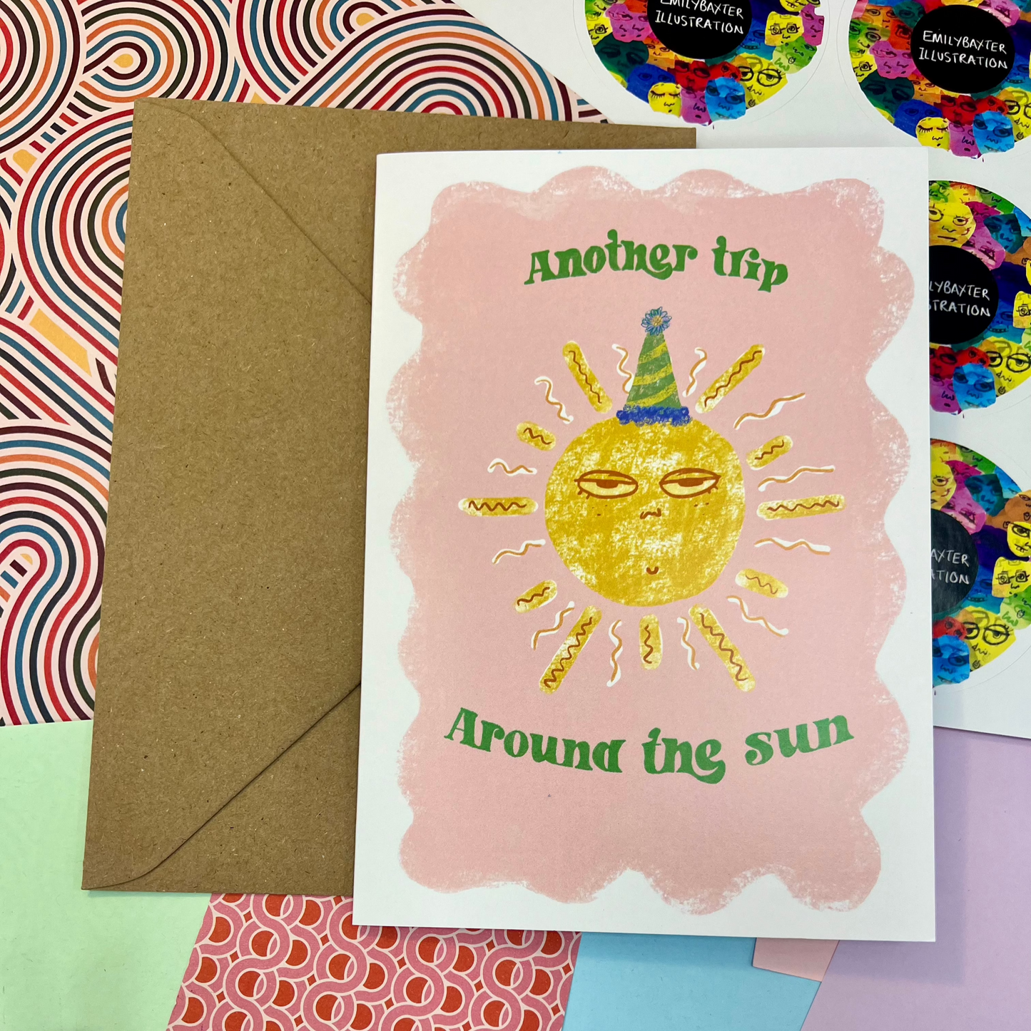 'Another trip around the sun' birthday card