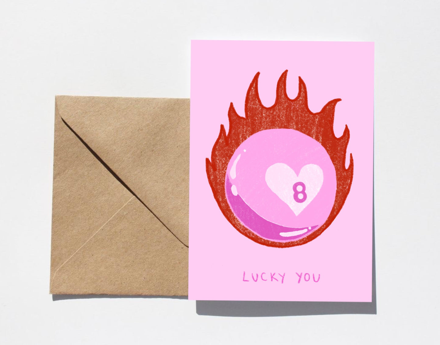 Lucky 8 ball greetings card